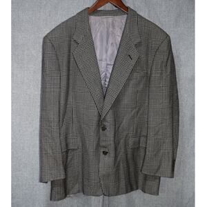 Nick Hilton for Saks Fifth Avenue Black & White Glen Plaid Blazer 44